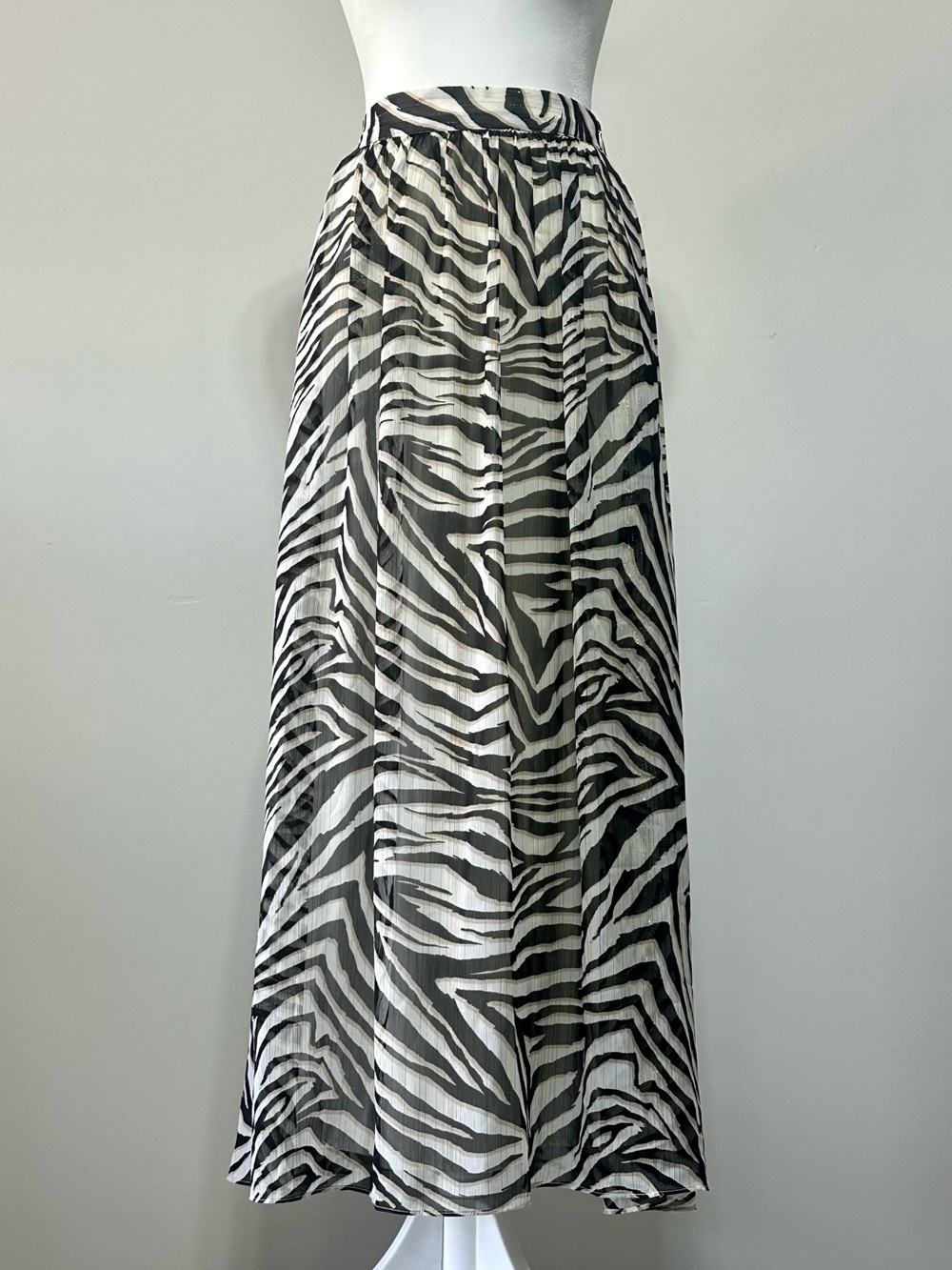 Express x Rachel Zoe Zebra Metallic Gold Maxi Skirt NWT XS